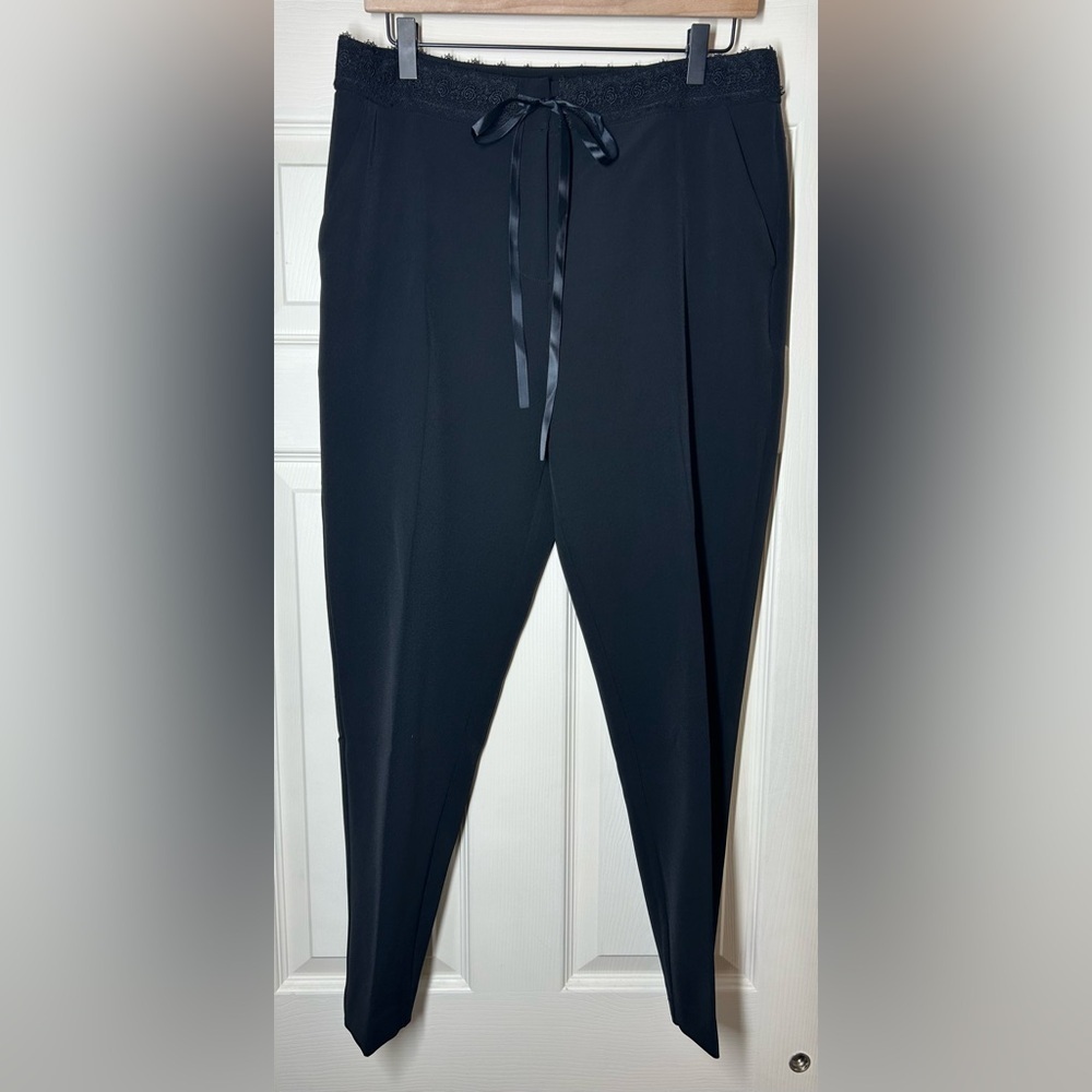Molly Bracken Classic Black Tapered Trousers Size L Career Office Business - Picture 4 of 9